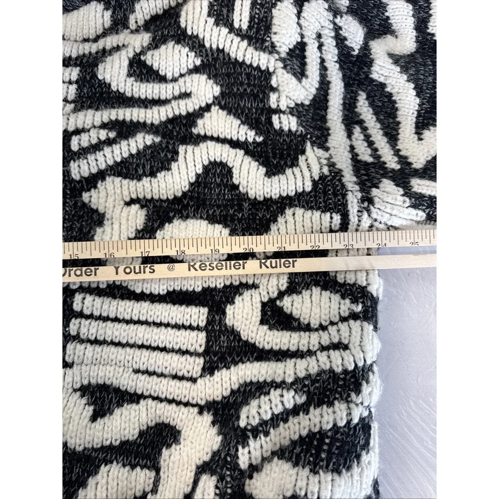 CSL Sweater Jacket‎ L Vintage Black Gray Textured 3d  80s 90s Ski Heavy Abstract